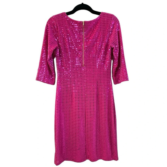 Alexa B. Nites Women's Pink Sparkly Dress Size 4 Boat Neck - Picture 3 of 6